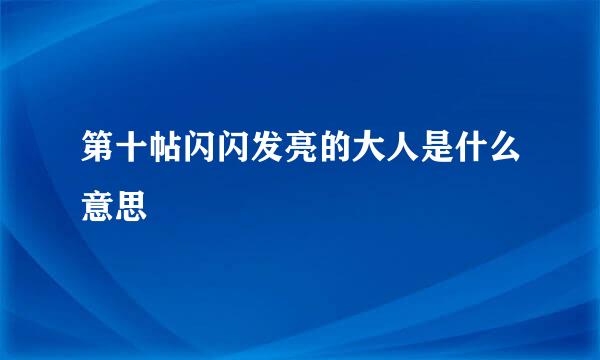 第十帖闪闪发亮的大人是什么意思