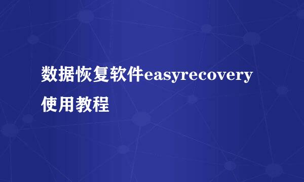 数据恢复软件easyrecovery使用教程