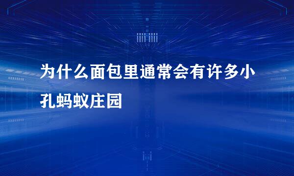 为什么面包里通常会有许多小孔蚂蚁庄园