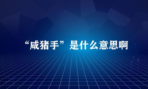 “咸猪手”是什么意思啊