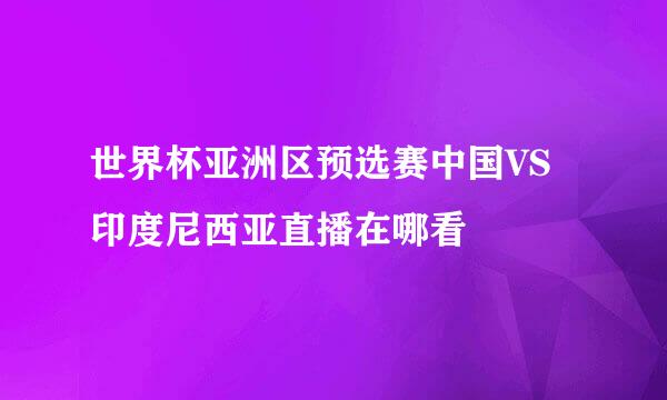 世界杯亚洲区预选赛中国VS印度尼西亚直播在哪看