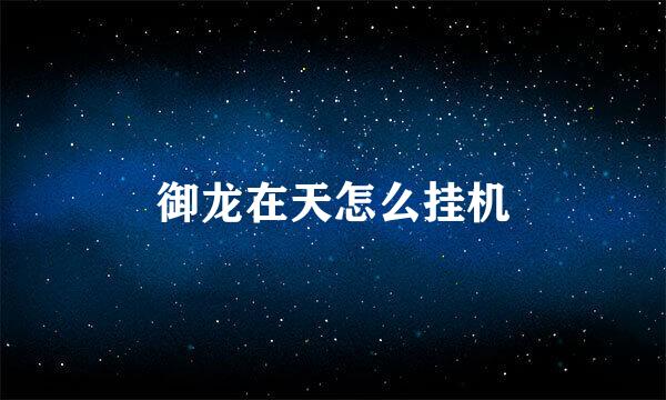御龙在天怎么挂机