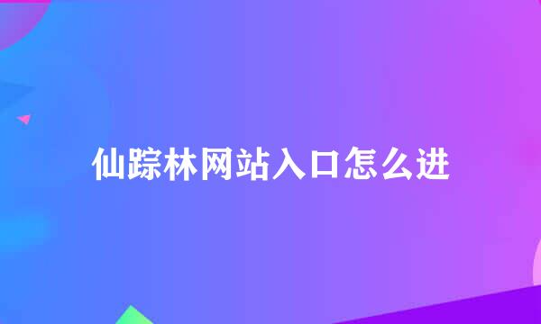 仙踪林网站入口怎么进