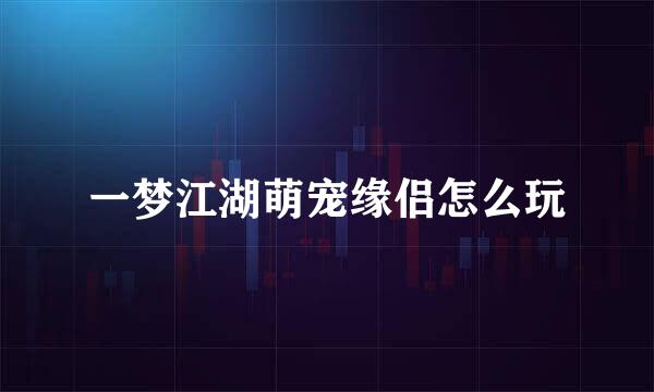 一梦江湖萌宠缘侣怎么玩