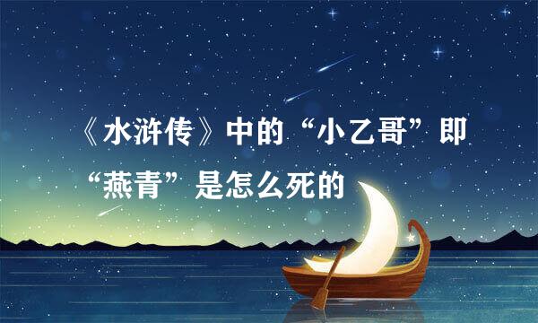 《水浒传》中的“小乙哥”即“燕青”是怎么死的