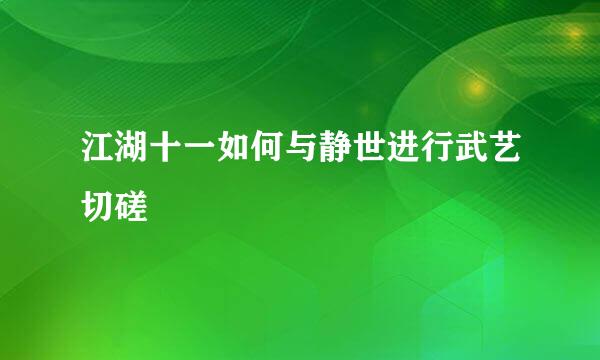 江湖十一如何与静世进行武艺切磋