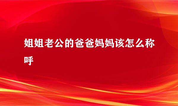 姐姐老公的爸爸妈妈该怎么称呼