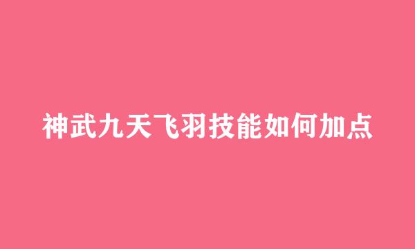 神武九天飞羽技能如何加点