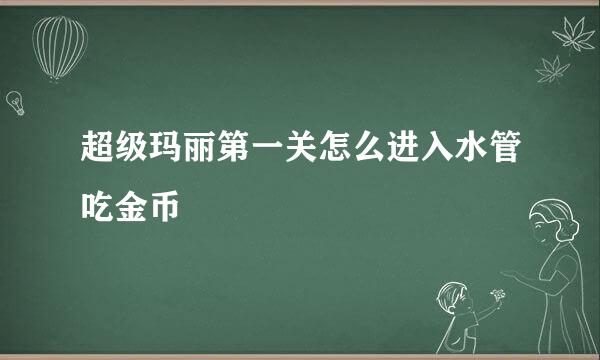 超级玛丽第一关怎么进入水管吃金币