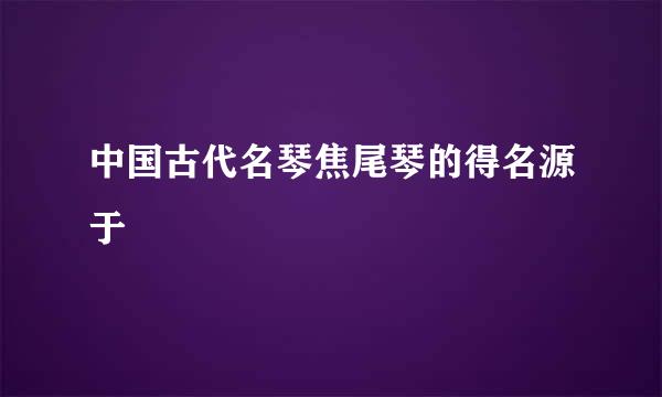 中国古代名琴焦尾琴的得名源于