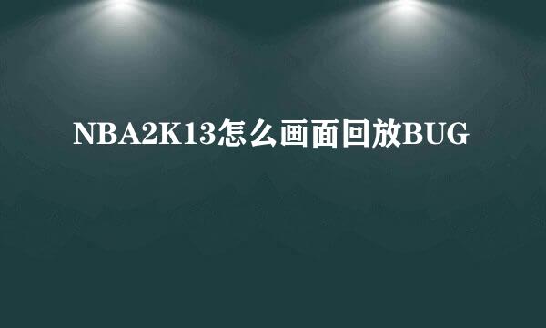 NBA2K13怎么画面回放BUG