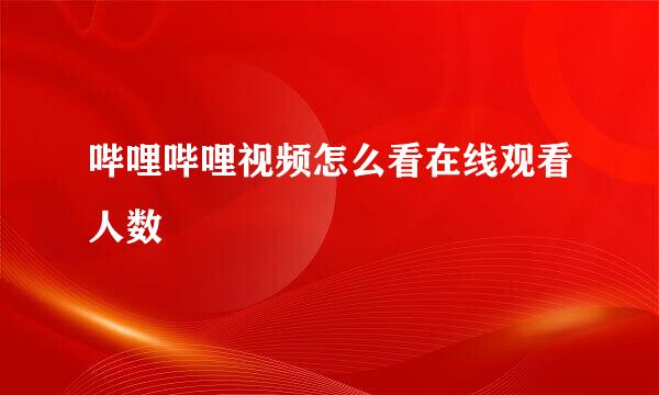 哔哩哔哩视频怎么看在线观看人数