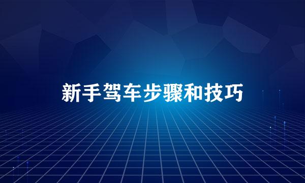 新手驾车步骤和技巧