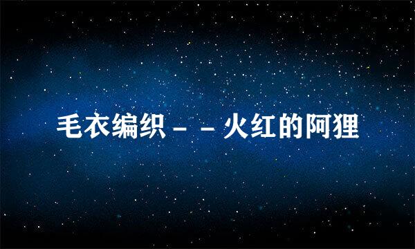 毛衣编织－－火红的阿狸