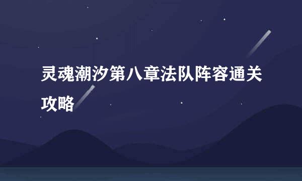 灵魂潮汐第八章法队阵容通关攻略