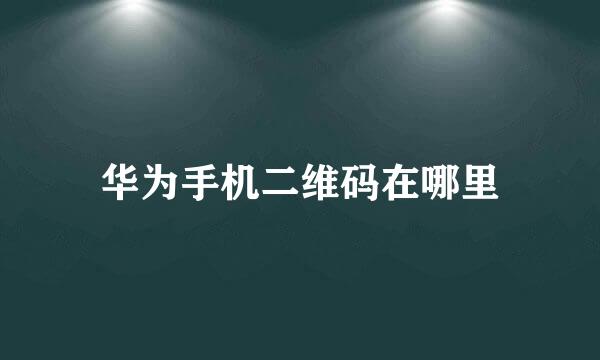 华为手机二维码在哪里