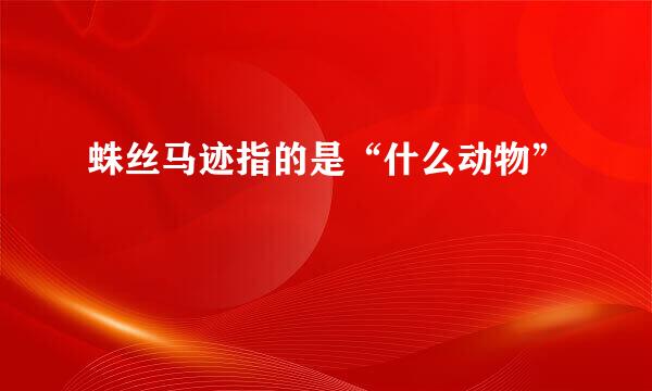 蛛丝马迹指的是“什么动物”
