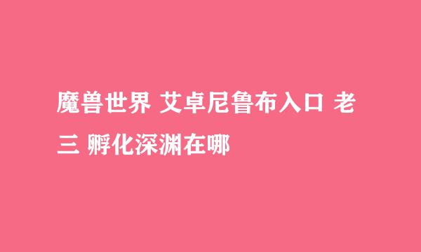 魔兽世界 艾卓尼鲁布入口 老三 孵化深渊在哪