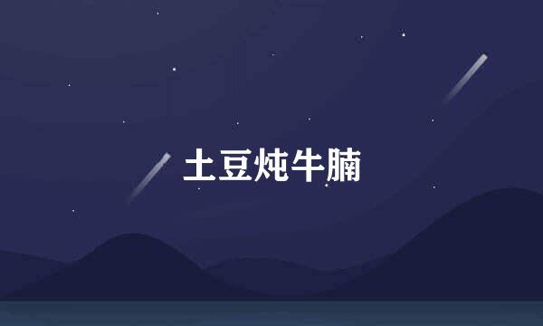 土豆炖牛腩