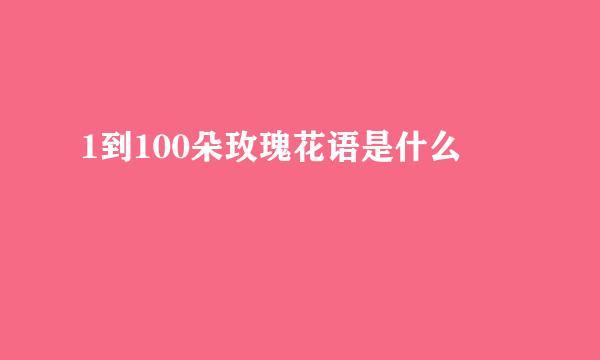 1到100朵玫瑰花语是什么