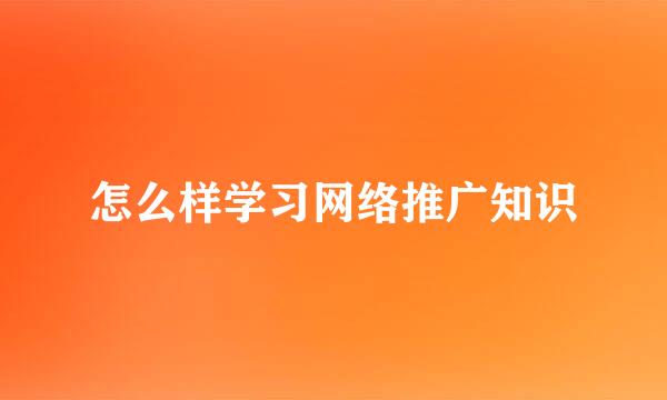 怎么样学习网络推广知识