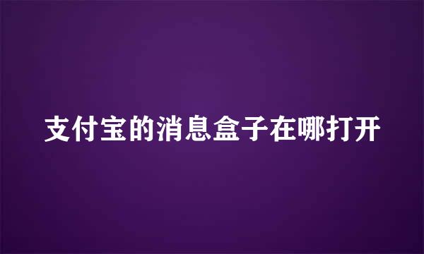 支付宝的消息盒子在哪打开