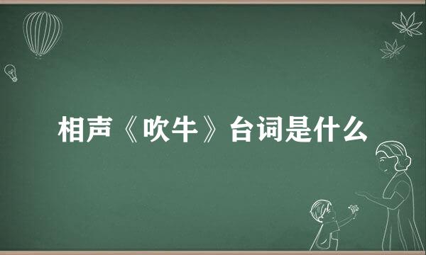 相声《吹牛》台词是什么