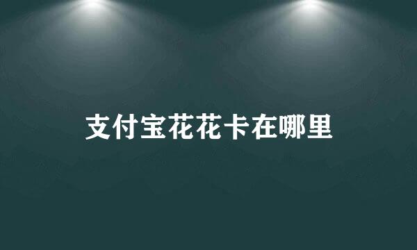 支付宝花花卡在哪里