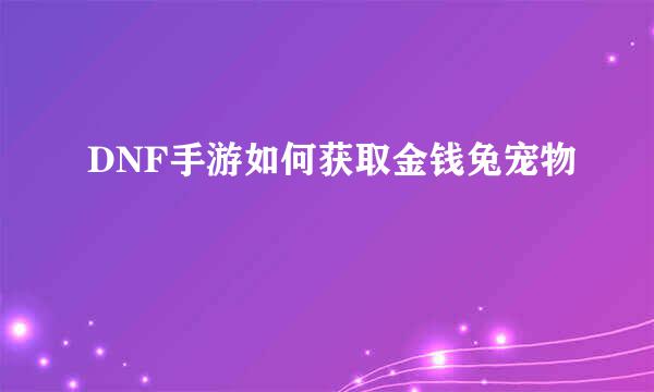 DNF手游如何获取金钱兔宠物