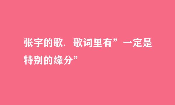 张宇的歌．歌词里有”一定是特别的缘分”