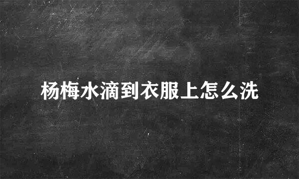 杨梅水滴到衣服上怎么洗