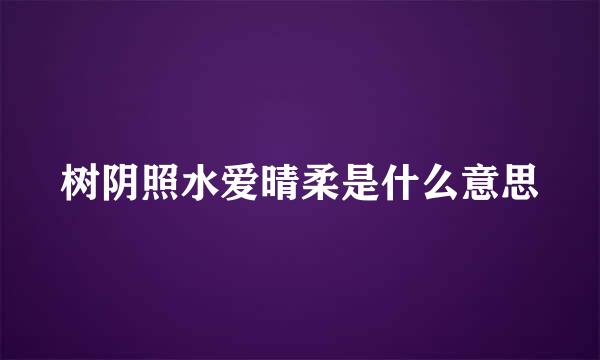 树阴照水爱晴柔是什么意思