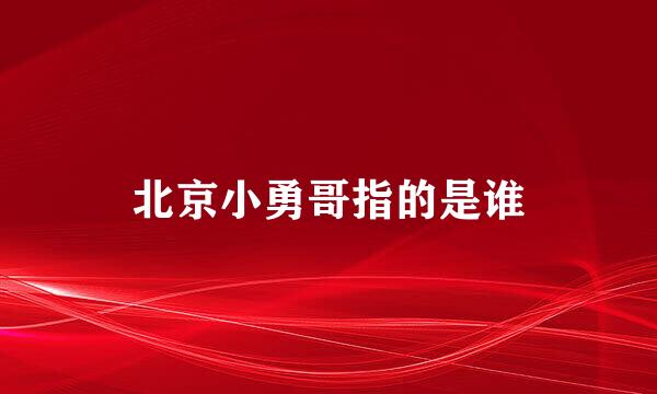 北京小勇哥指的是谁