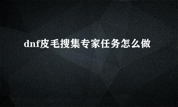 dnf皮毛搜集专家任务怎么做