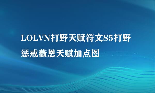 LOLVN打野天赋符文S5打野惩戒薇恩天赋加点图