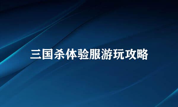 三国杀体验服游玩攻略