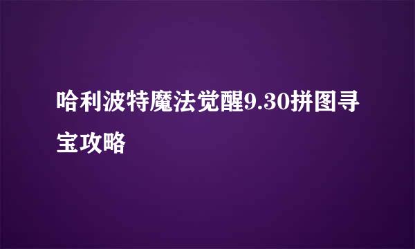 哈利波特魔法觉醒9.30拼图寻宝攻略