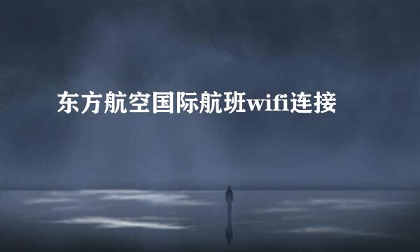 东方航空国际航班wifi连接