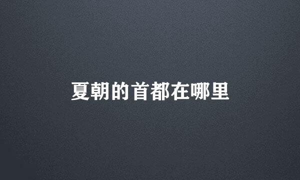 夏朝的首都在哪里