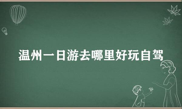 温州一日游去哪里好玩自驾