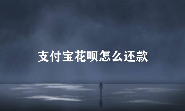 支付宝花呗怎么还款