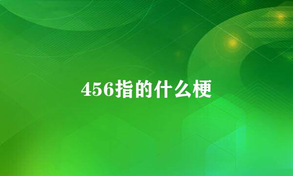 456指的什么梗