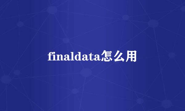finaldata怎么用