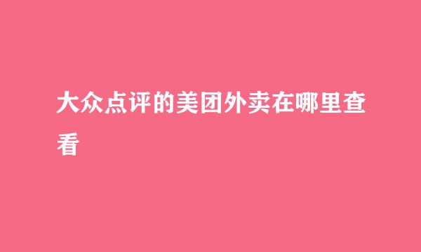 大众点评的美团外卖在哪里查看