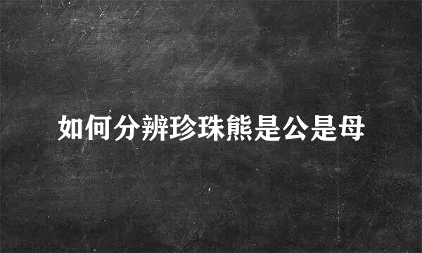 如何分辨珍珠熊是公是母