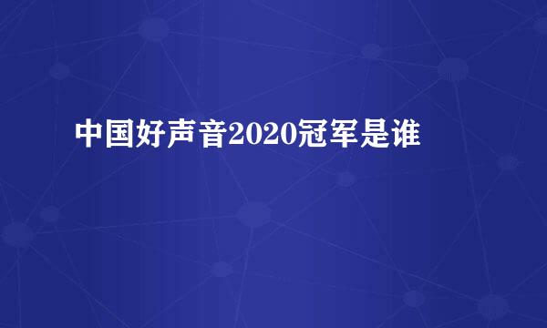 中国好声音2020冠军是谁