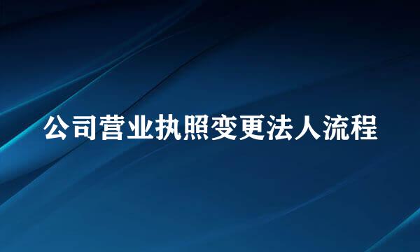 公司营业执照变更法人流程