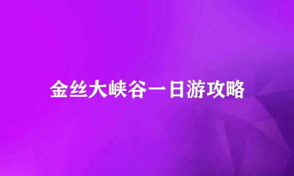 金丝大峡谷一日游攻略
