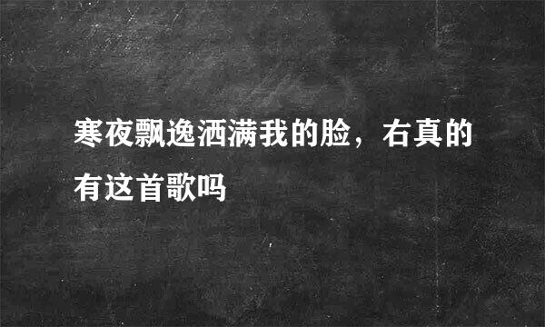 寒夜飘逸洒满我的脸，右真的有这首歌吗