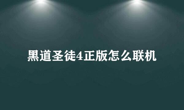 黑道圣徒4正版怎么联机